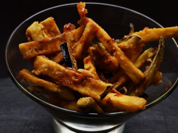 Fried Eggplant with Cane Honey