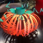 Pumpkin made from a toilet paper roll