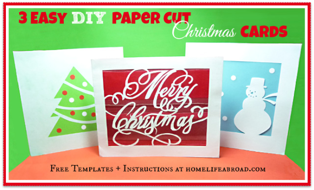 DIY paper cut Christmas cards @homelifeabroad.com