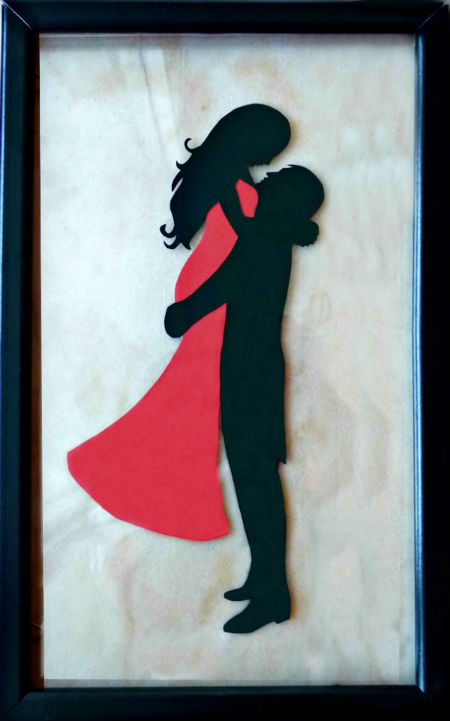 Paper Cut Lovers DIY Gift @homelifeabroad.com #DIY #Valentines #paper craft #Valentine's craft