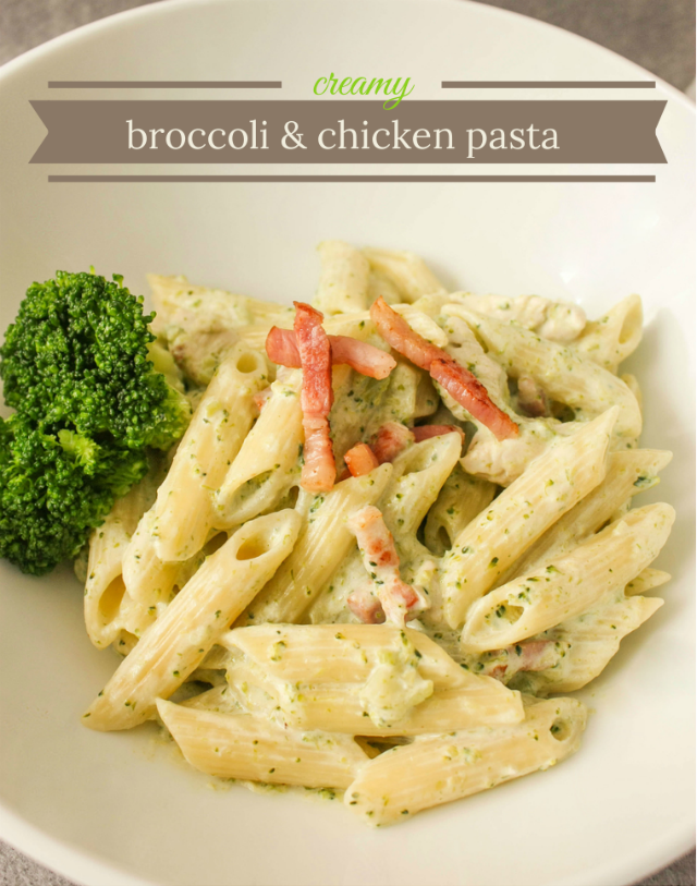 Creamy broccoli and chicken pasta @homelifeabroad.com #pasta #chicken #broccoli recipe