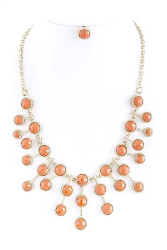 Coral Bead Stunner Necklace