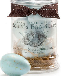 Robin's Egg Soaps in Apothecary Jar