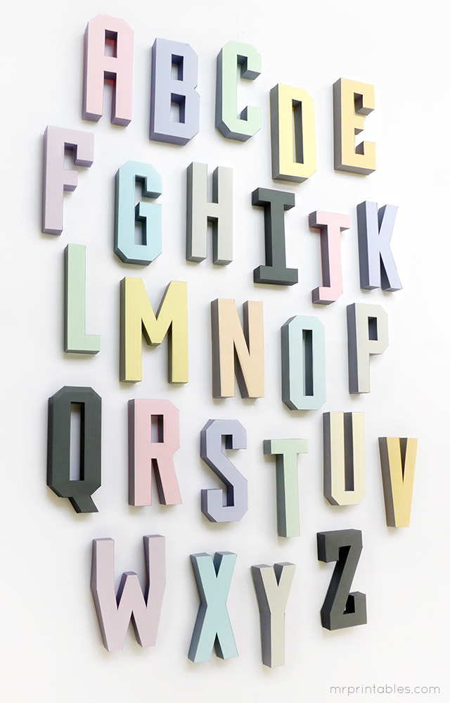 3D Alphabet Templates free printables @homelifeabroad.com