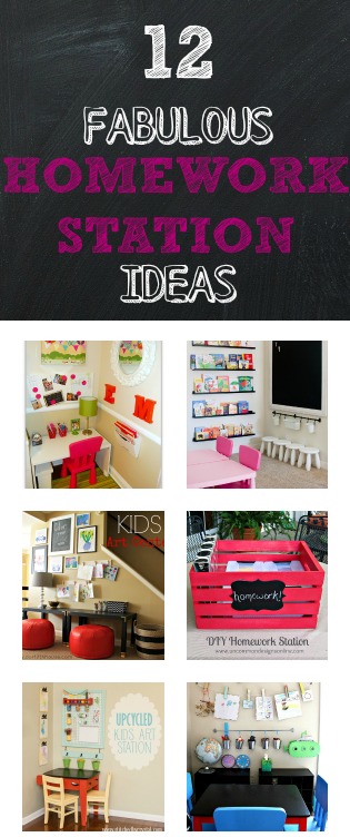 12 Home Work Station Ideas @homelifeabroad.com #backtoschool #kidsroom #school