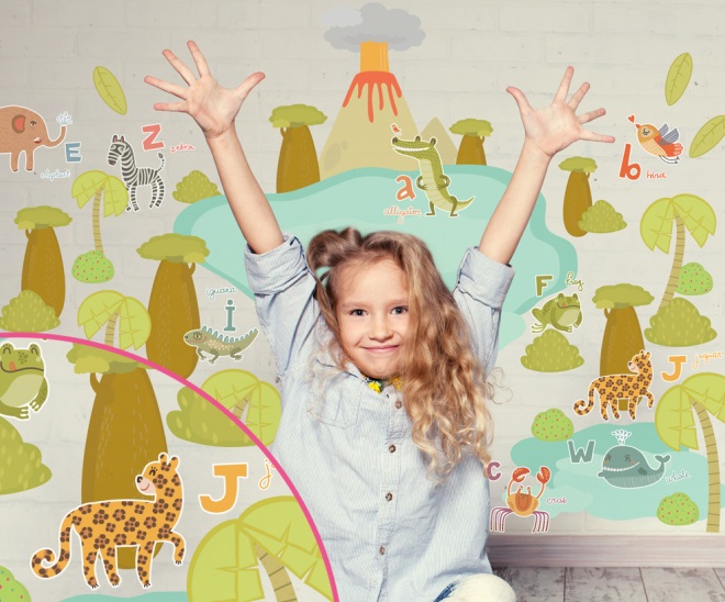 Fun jungle wall decal from http://pixersize.com/wall-decals/inspirations/jungle/5152