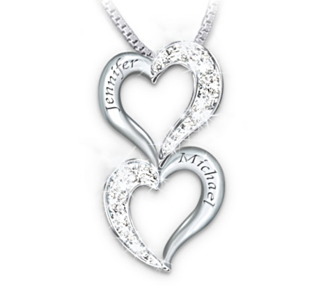 Loving Hearts Personalized Diamond Pendant Necklace