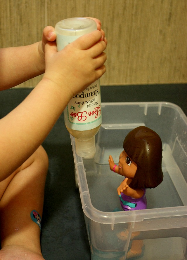 Dora Getting a Bath