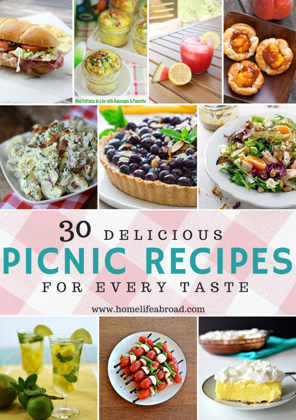 30 Delicious Picnic Recipes via homelifeabroad.com