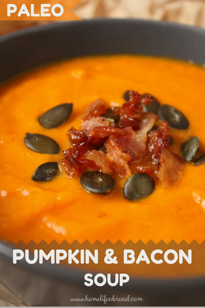 Paleo compliant Pumpkin and Bacon Soup 