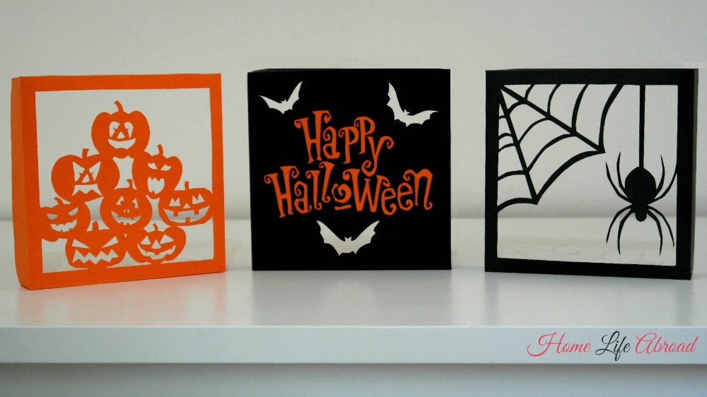 DIY Halloween Papercut 3D Boxes with FREE templates @homelifeabroad.com #halloween #halloweencrafts #DIY #papercut