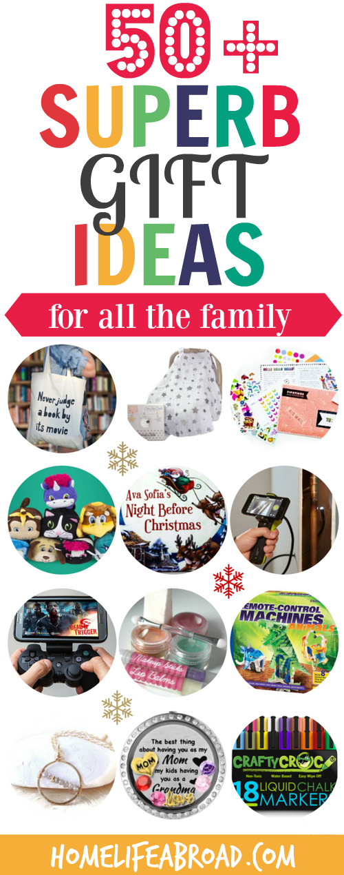 50+ Superb Holiday Gift Ideas for all the Family @homelifeabroad.com #giftguide #holidaygiftguide #gaminggifts #sparklygifts #giftsforhim #giftsformen #giftsforher #giftsforwomen #bookgifts #subscriptionbox #giftsforkids #educationalgifts #christmasgifts #giftsforgrandparents #giftsforbloggers #giftsformom