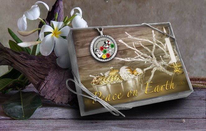 "Peace on Earth" Christmas Gift Boxed Necklace and Card as featured on @homelifeabroad.com #gift #giftideas #giftguide #necklace #christmasgreetingcard #christmasnecklace