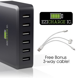Multi-port USB charger as featured on Gift Guide: Gifts for Him @homelifeabroad.com #giftsforhim #holidaygiftguide
