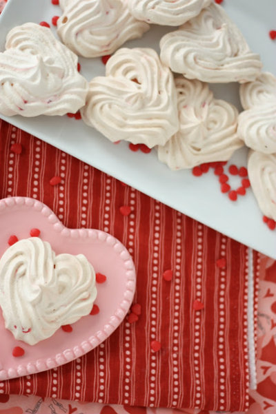 Red Hot Heart Meringue Cookies