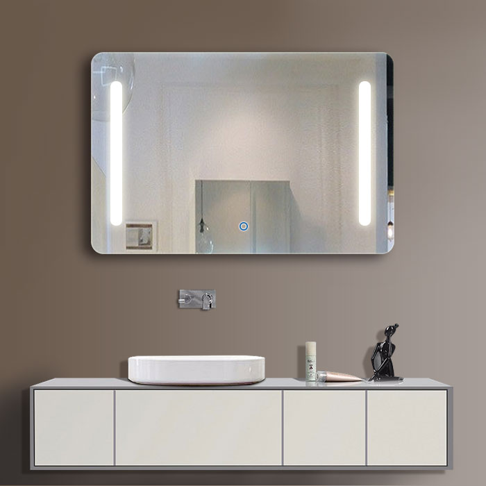 Wall-mounted LED mirror