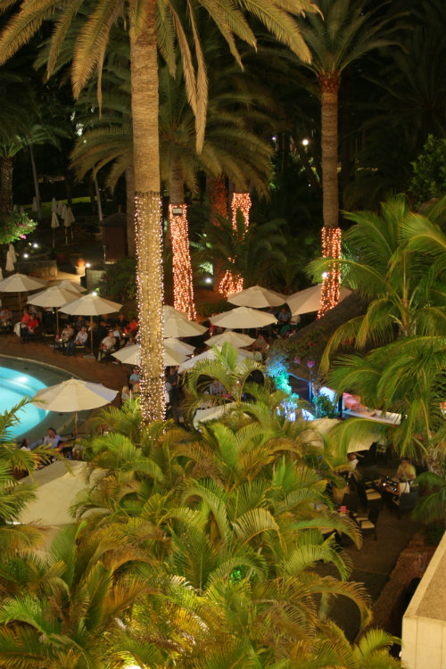 Seaside Palm Beach night view of the African Bar