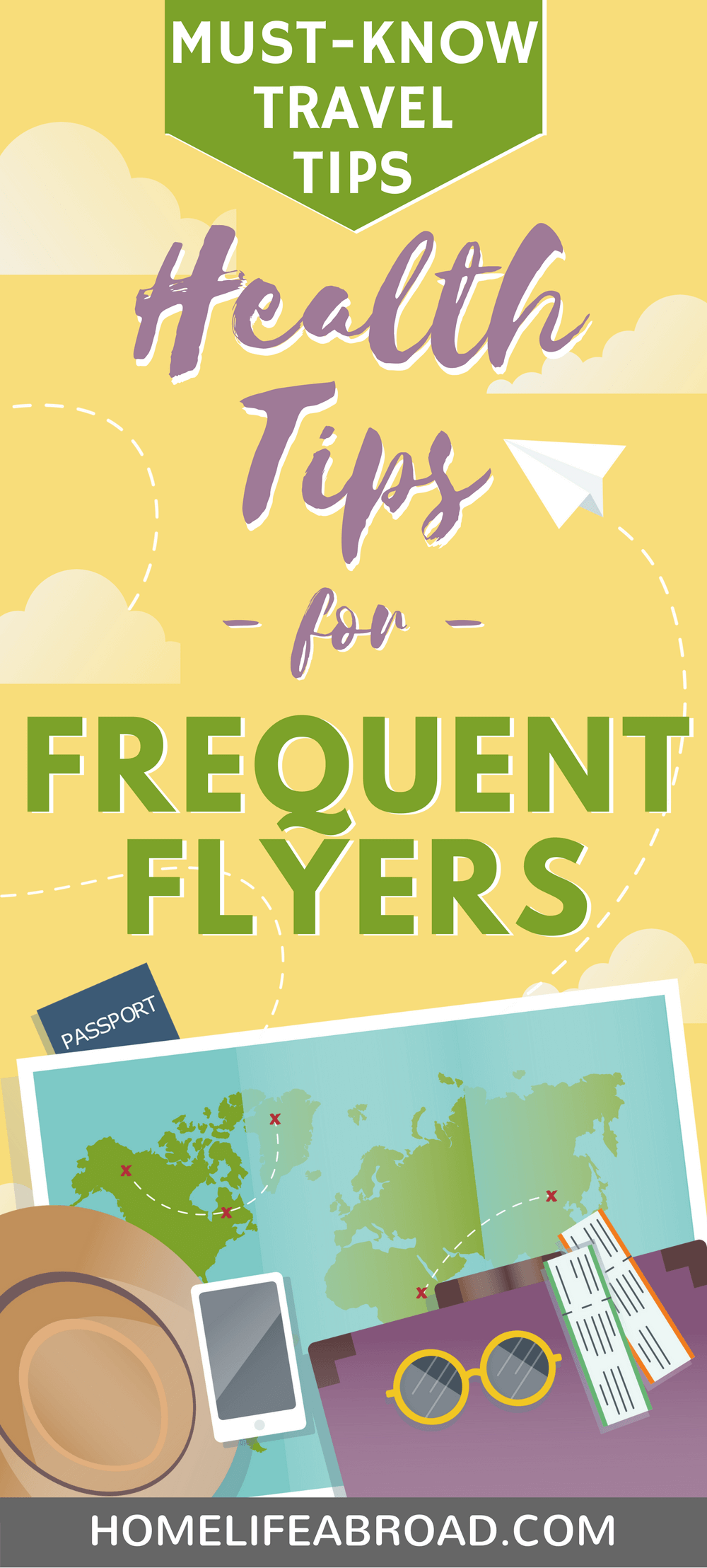 5 Health Tips for Frequent Flyers - keep your body and mind healthy on those long flights! @homelifeabroad #travel #trips #flights