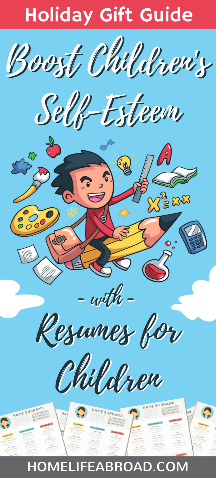 Looking for a creative gift for children that will improve their self-esteem? Here is the most unique holiday gift we have run across: Resumes for Children! With this sweet gift, help kids boost their self-esteem, praise their talents and skills and show them your appreciation and love. #ad #giftidea #holidaygiftguide #giftguide #education #selfesteem #children #childrensgifts