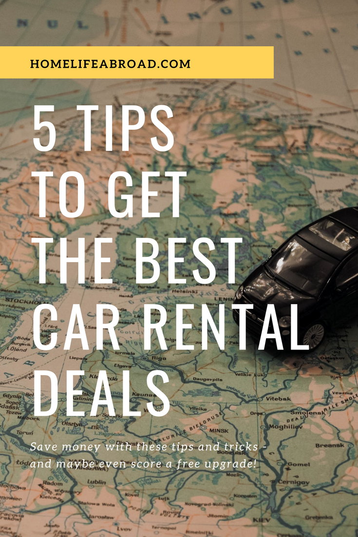 Car rentals can be pricey - but if you know how, you can actually find a great deal that is both affordable and suits your need. Use these five insider tips to find the best price for your car rental – and maybe even score a free upgrade! #carrental #personalfinance #finance