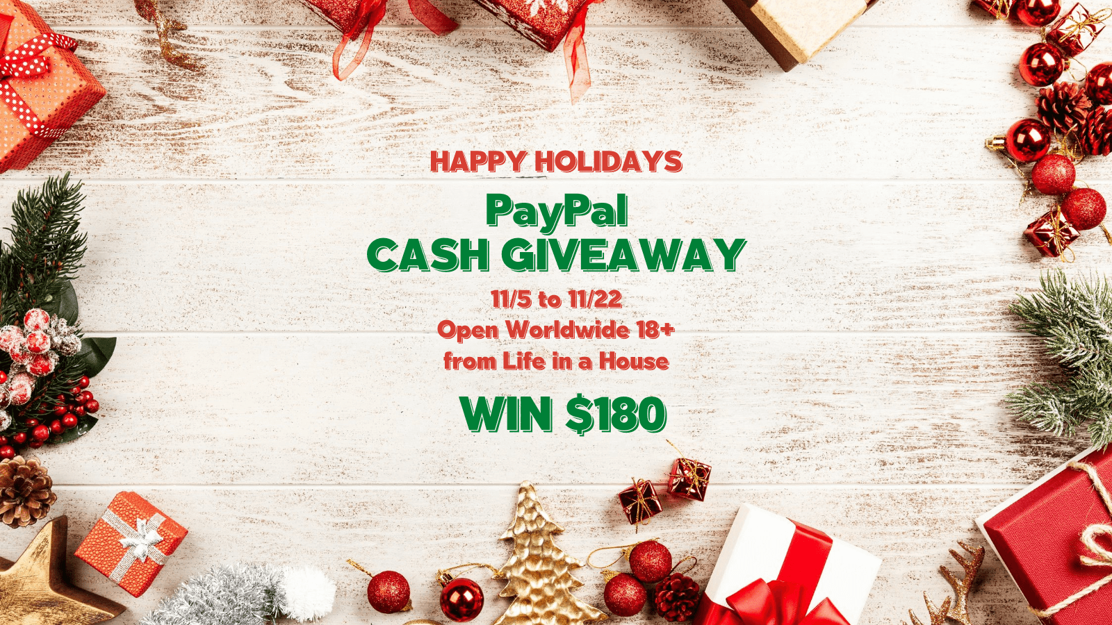 HAPPY HOLIDAYS PAYPAL CASH GIVEAWAY Home Life Abroad